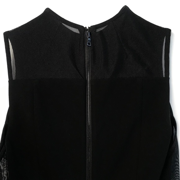 Alice + Olivia Black Sheer Slit Mini Dress 0 - Picture 5 of 5